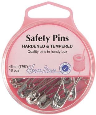 H410.3 Safety Pins: 46mm - Nickel - 18pcs