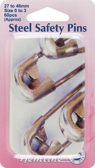 H410.PT Safety Pins: Assorted Sizes in Tin - 60pcs