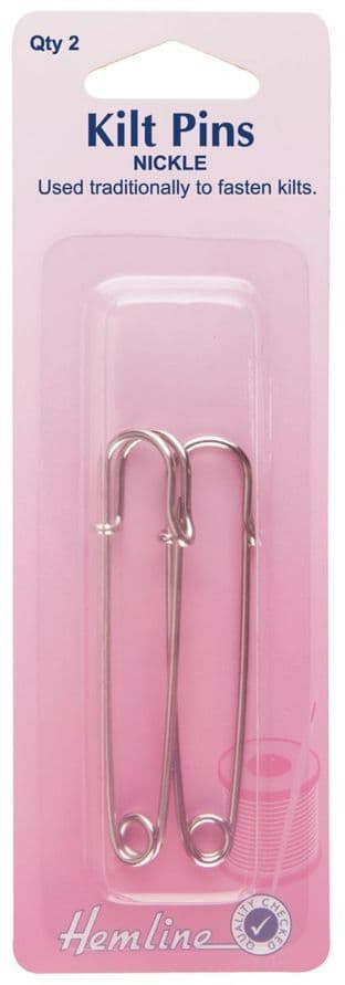 H412 Kilt Pins: 75mm - Nickel - 2pcs