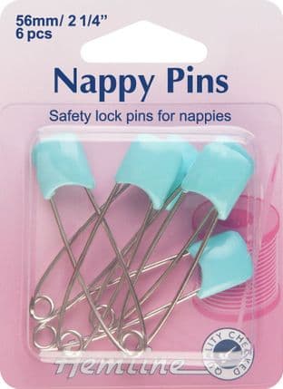 H413.B Nappy Pins: 56mm - Blue