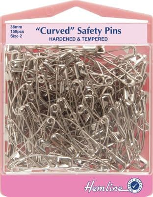 H418 Curved Safety Pins: Value Pack - 38mm - 150pcs