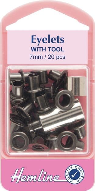 H437\BLK Eyelets: Black - 7mm - 20pcs