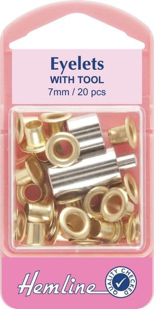 H437\BRA Eyelets: Gold/Brass - 7mm - 20pcs