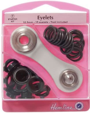 H438P.10.B Eyelets Starter Kit: Black - 10.5mm (F)