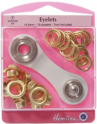 H438P.10.G Eyelets Starter Kit: Gold - 10.5mm (F)
