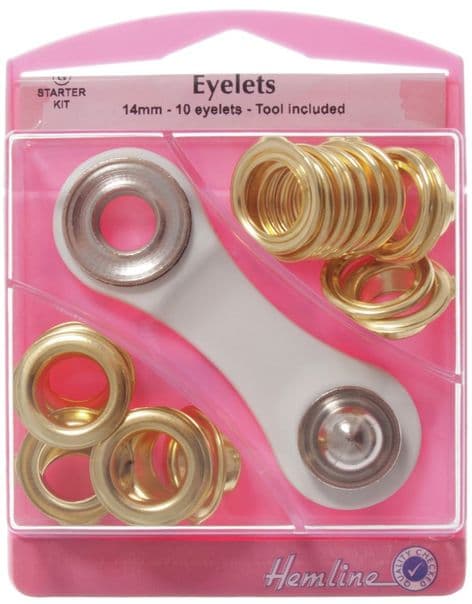 H438P.14.G Eyelets Starter Kit: Gold - 14mm (G)