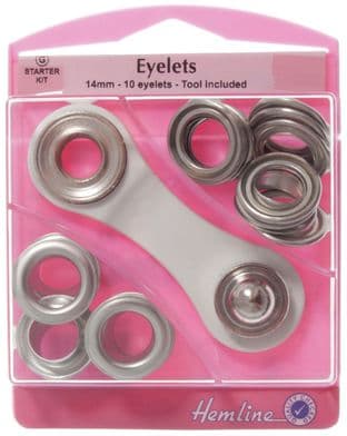 H438P.14.N Eyelets Starter Kit: Nickel/Silver - 14mm (G)