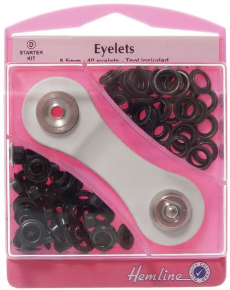 H438P.5.B Eyelets Starter Kit: Black - 5.5mm (D)