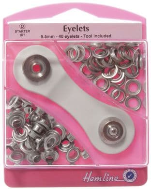 H438P.5.N Eyelets Starter Kit: Nickel/Silver - 5.5mm (D)
