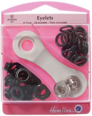 H438P.8.B Eyelets Starter Kit: Black - 8.7mm (E)