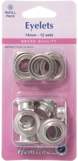 H438PR.14.N Eyelets Refill Pack: Nickel/Silver - 14mm (G)