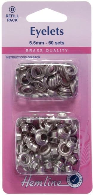 H438PR.5.N Eyelets Refill Pack: Nickel/Silver - 5.5mm (D)