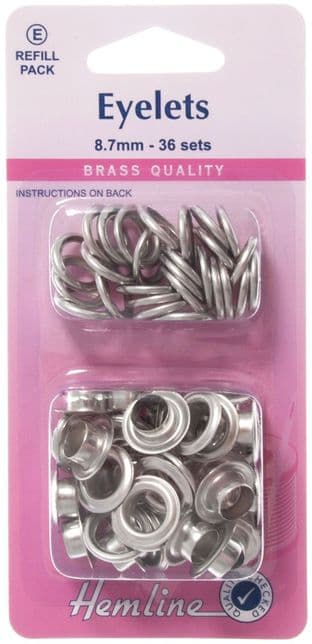H438PR.8.N Eyelets Refill Pack: Nickel/Silver- 8.7mm (E)