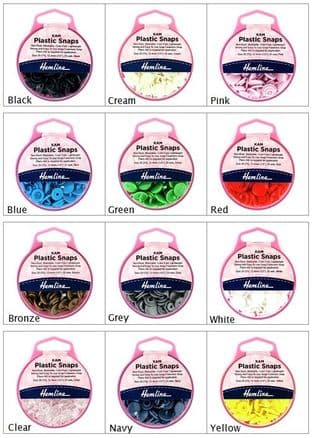 H4421 KAM Plastic Snaps: 25 x 12.4mm Sets - Full Colour Range