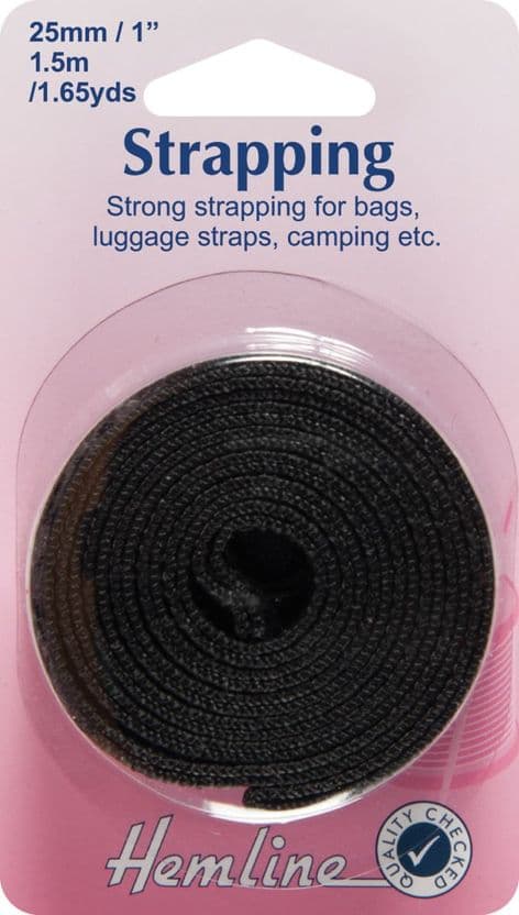 H450.25.B Strapping: Black: 25mm