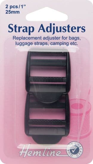 H451.25.B Strap Adjustable Buckle: Black: 25mm