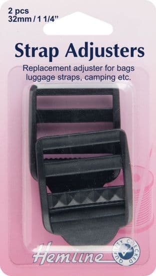 H451.32.B Strap Adjustable Buckle: Black: 32mm