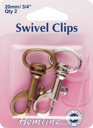 H453.20.A Swivel Clip: Bronze & Metal: 20mm: 2pk