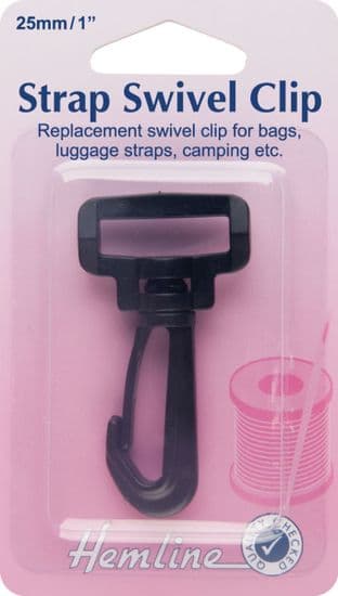 H453.25.B Swivel Clip: Black: 25mm: 1pk