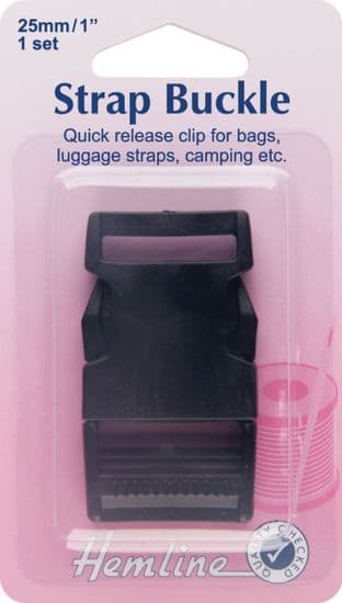 H454.25.B Strap Buckle: Black: 25mm