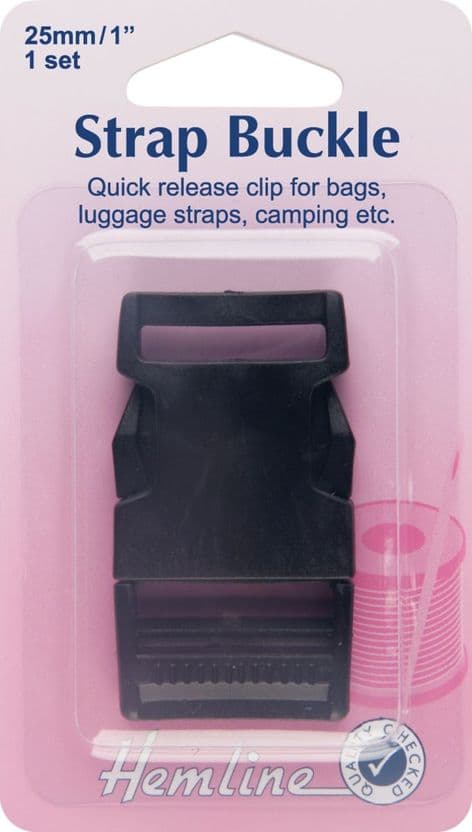 H454.25.B Strap Buckle: Black: 25mm