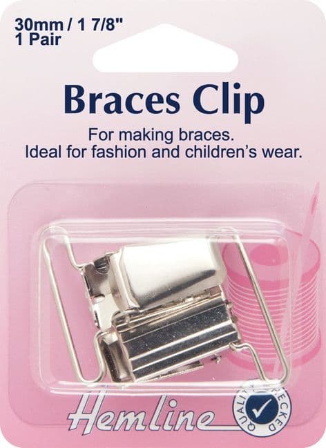 H457 Braces Clip: Nickel - 30mm
