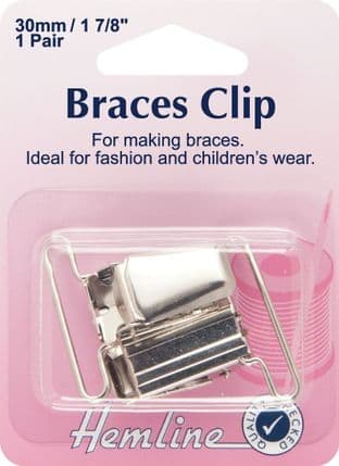 H457 Braces Clip: Nickel - 30mm