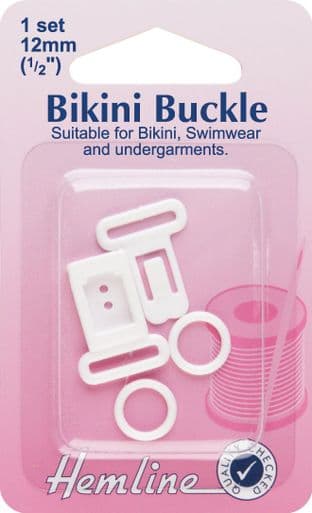 H460 Bikini Buckle Set: White - 12mm