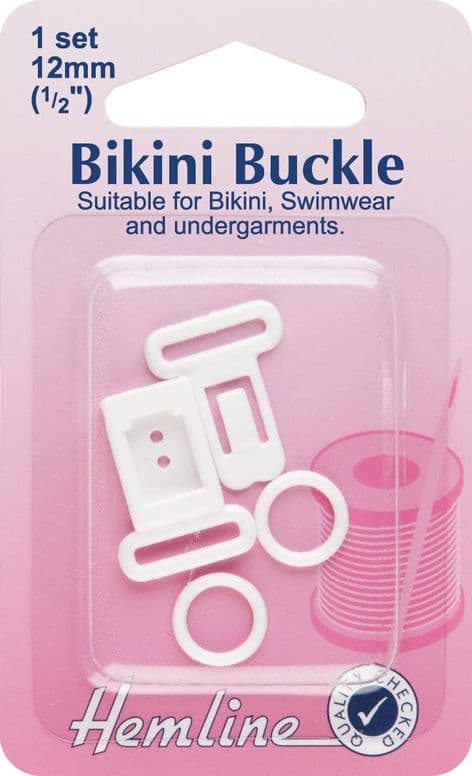 H460 Bikini Buckle Set: White - 12mm