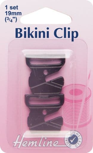 H461.B Bikini Clip: Black - 19mm