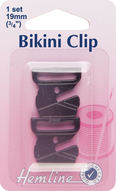 H461.B Bikini Clip: Black - 19mm