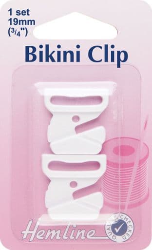 H461.W Bikini Clip: White - 19mm