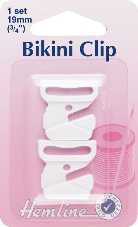 H461.W Bikini Clip: White - 19mm