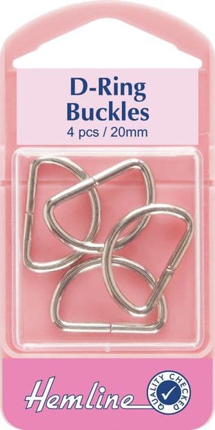 H462.20 D Rings: Nickel - 20mm - 4pcs