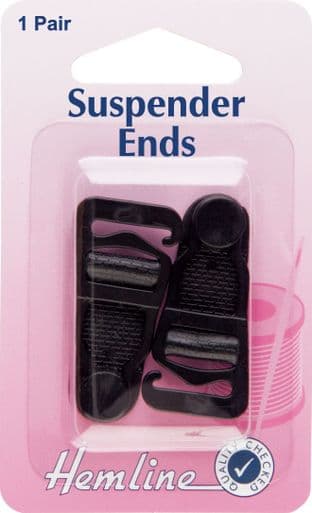 H464\BLK Suspender Ends: Black - 1 pair