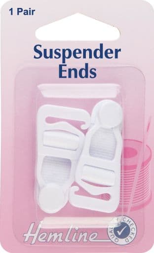 H464\WHT Suspender Ends: White - 1 pair