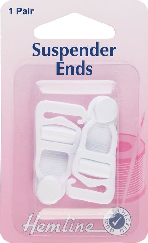 H464\WHT Suspender Ends: White - 1 pair