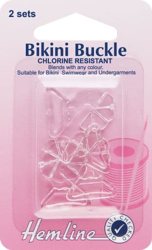 H465 Bikini Buckles: Clear - 12mm - 2 sets