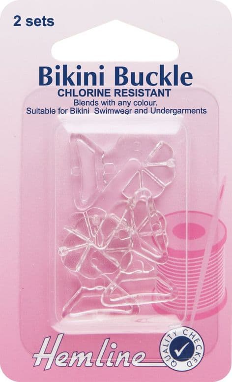 H465 Bikini Buckles: Clear - 12mm - 2 sets
