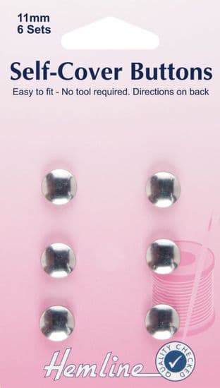 H473.11 Self Cover Buttons: Metal Top - 11mm