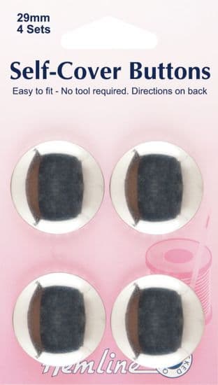 H473.29 Self Cover Buttons: Metal Top - 29mm