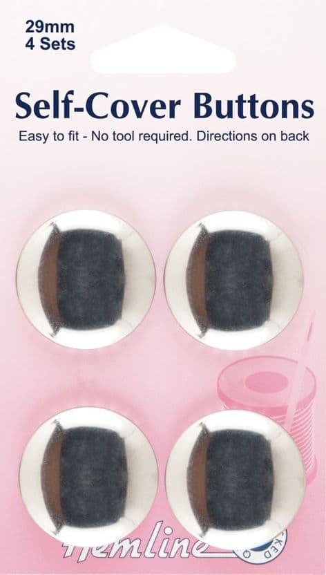 H473.29 Self Cover Buttons: Metal Top - 29mm