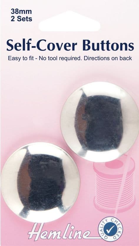 H473.38 Self Cover Buttons: Metal Top - 38mm