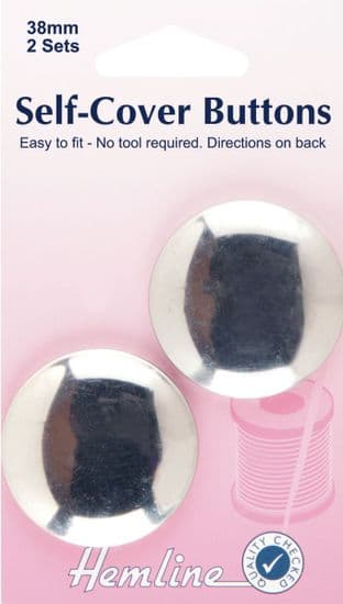 H473.38 Self Cover Buttons: Metal Top - 38mm