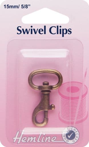 H482.15.B Swivel Clip: Bronze: 15mm