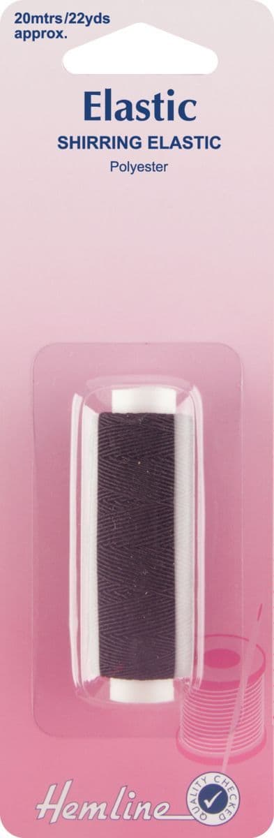 H601 Shirring Elastic: Black - 20m x 0.75mm