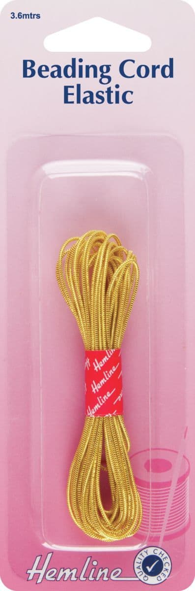 H605.GD Beading Cord Elastic: Gold: 5 Packs of 4.5m x 1.3mm