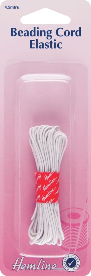 H605.WH Beading Cord Elastic: White: 5 Packs of 4.5m x 1.3mm
