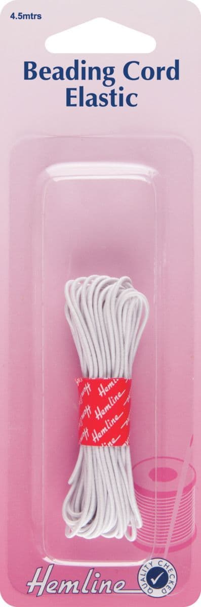 H605.WH Beading Cord Elastic: White: 5 Packs of 4.5m x 1.3mm