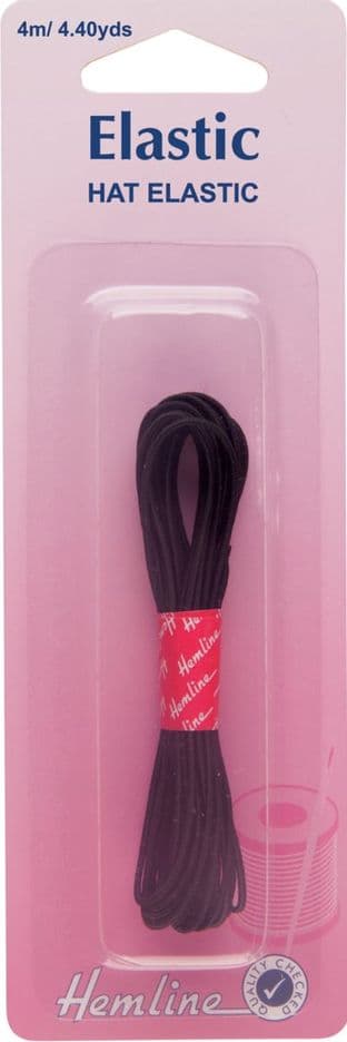 H611 Hat Elastic: Black - 4m x 1.3mm